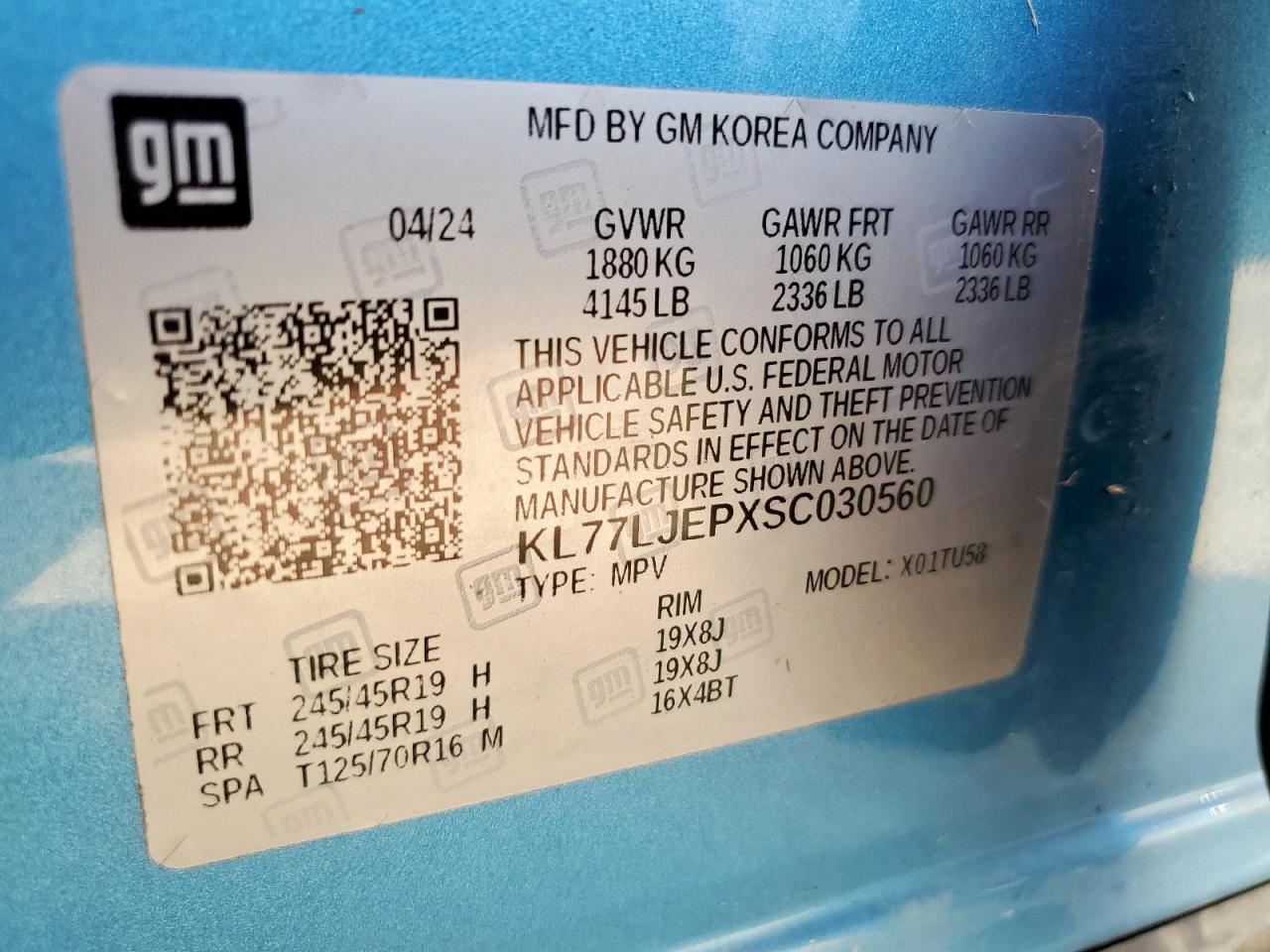 2025 Chevrolet Trax 2Rs VIN: KL77LJEPXSC030560 Lot: 65854305