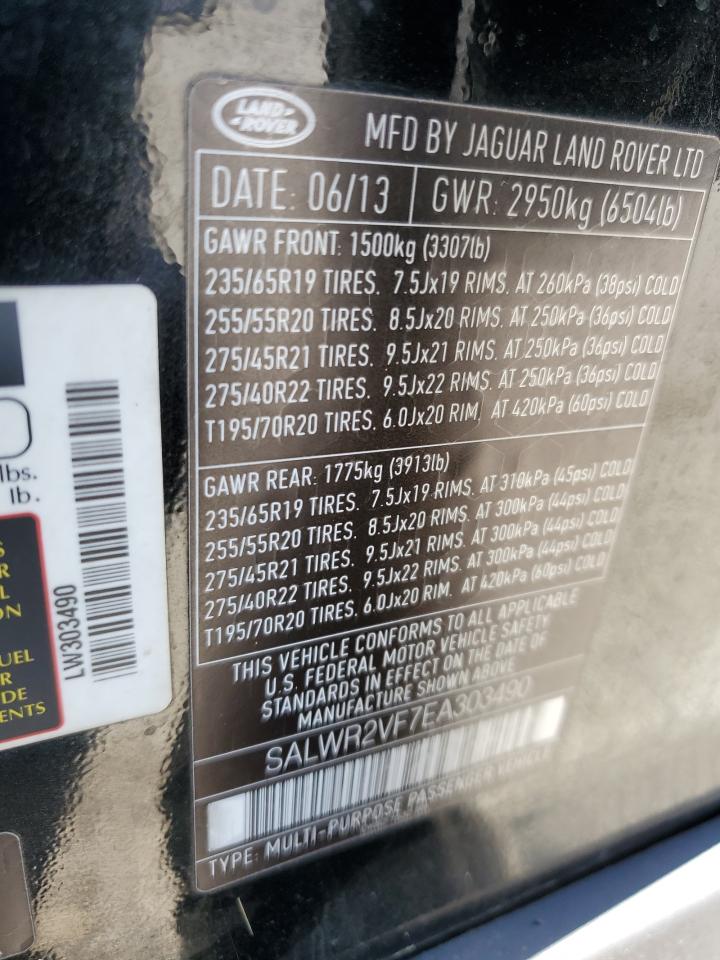 2014 Land Rover Range Rover Sport Hse VIN: SALWR2VF7EA303490 Lot: 63465455