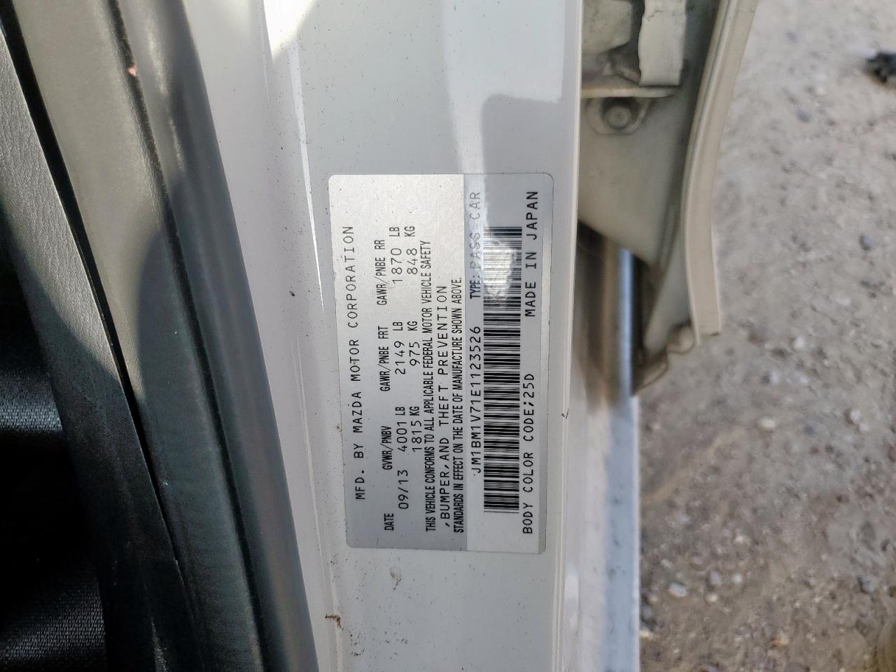 2014 Mazda 3 Touring VIN: JM1BM1V71E1123526 Lot: 64370295