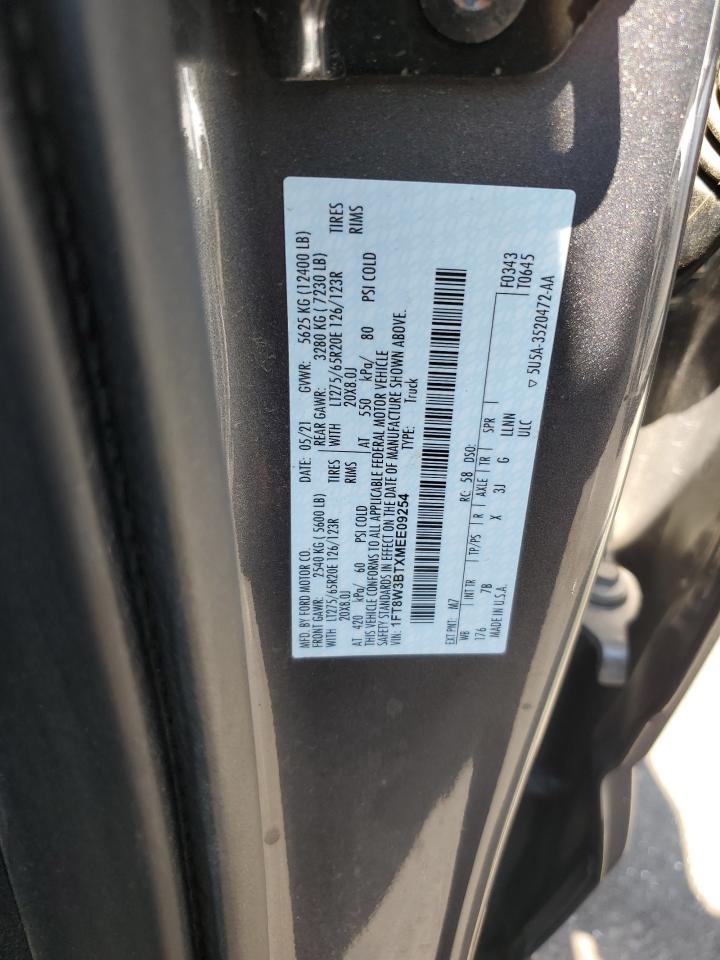 2021 Ford F350 Super Duty VIN: 1FT8W3BTXMEE09254 Lot: 64062275