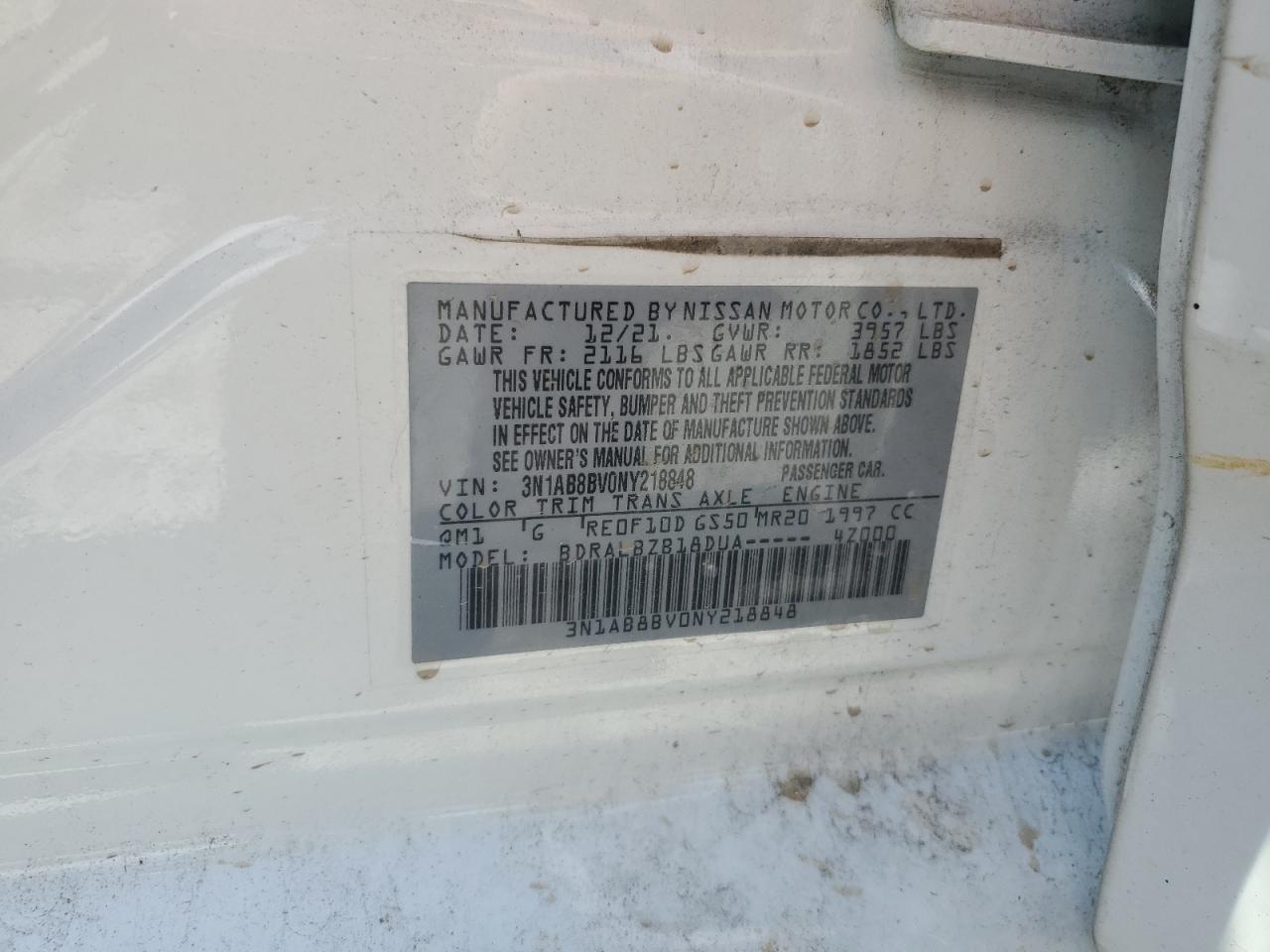 2022 Nissan Sentra S VIN: 3N1AB8BV0NY218848 Lot: 64069605