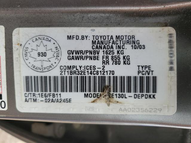 2004 TOYOTA COROLLA CE  
