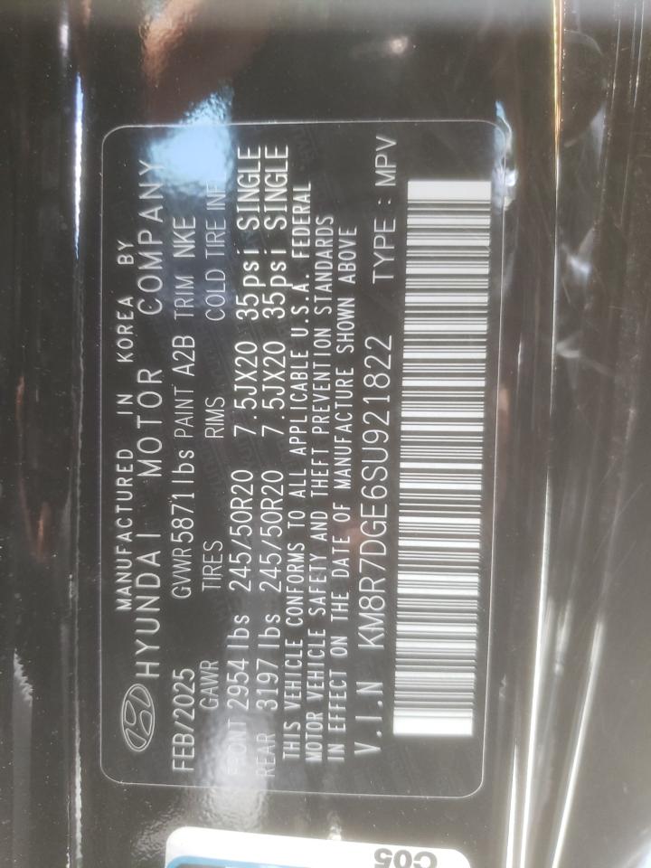 2025 Hyundai Palisade Calligraphy VIN: KM8R7DGE6SU921822 Lot: 66385345