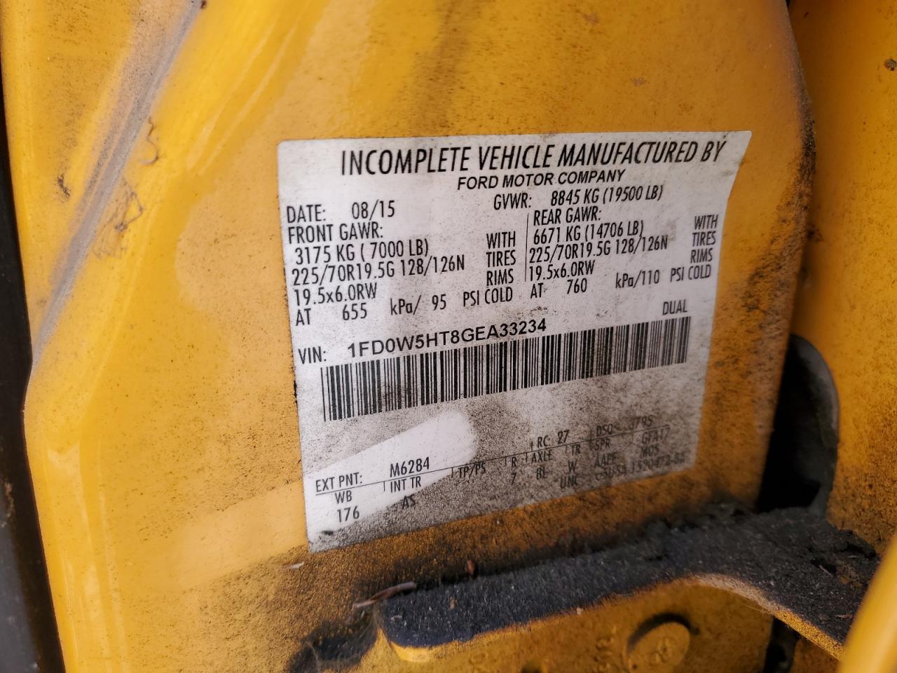1fd0w5ht8gea33234 1FD0W5HT8GEA33234 2016 Ford F550 Super Duty