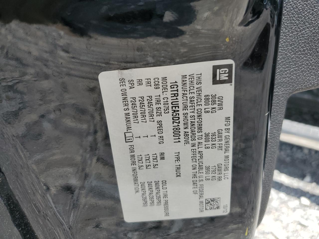 2013 GMC Sierra C1500 Sl VIN: 1GTR1UEA5DZ180011 Lot: 64684805