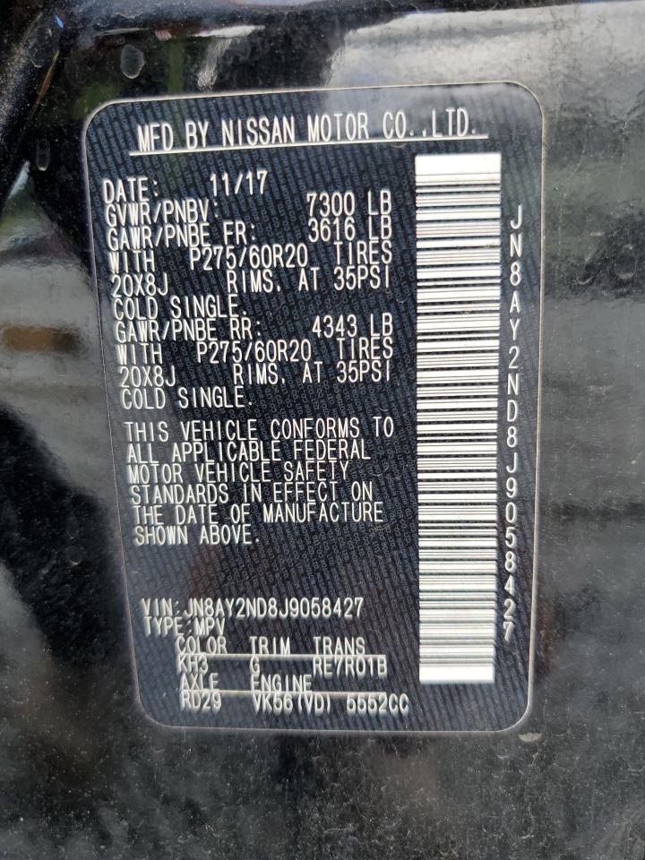 2018 Nissan Armada Sv VIN: JN8AY2ND8J9058427 Lot: 65030535