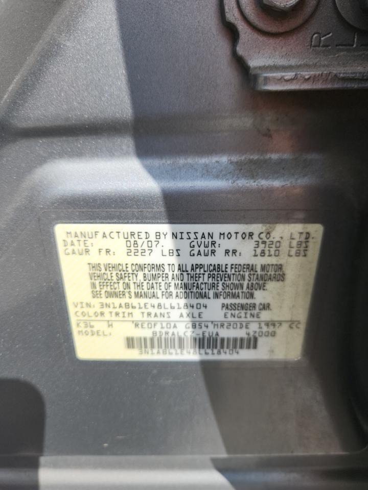 2008 Nissan Sentra 2.0 VIN: 3N1AB61E48L618404 Lot: 66402345