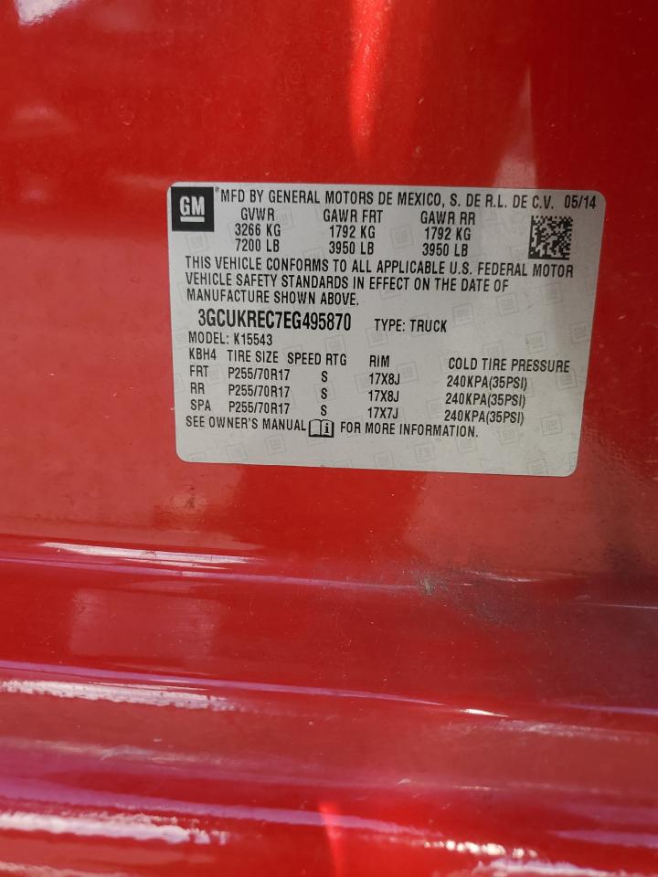 2014 Chevrolet Silverado K1500 Lt VIN: 3GCUKREC7EG495870 Lot: 65280135