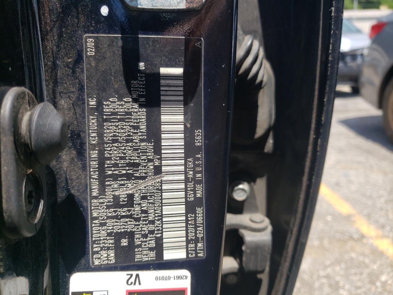 2009 Toyota Venza VIN: 4T3ZK11A09U007389 Lot: 63434655