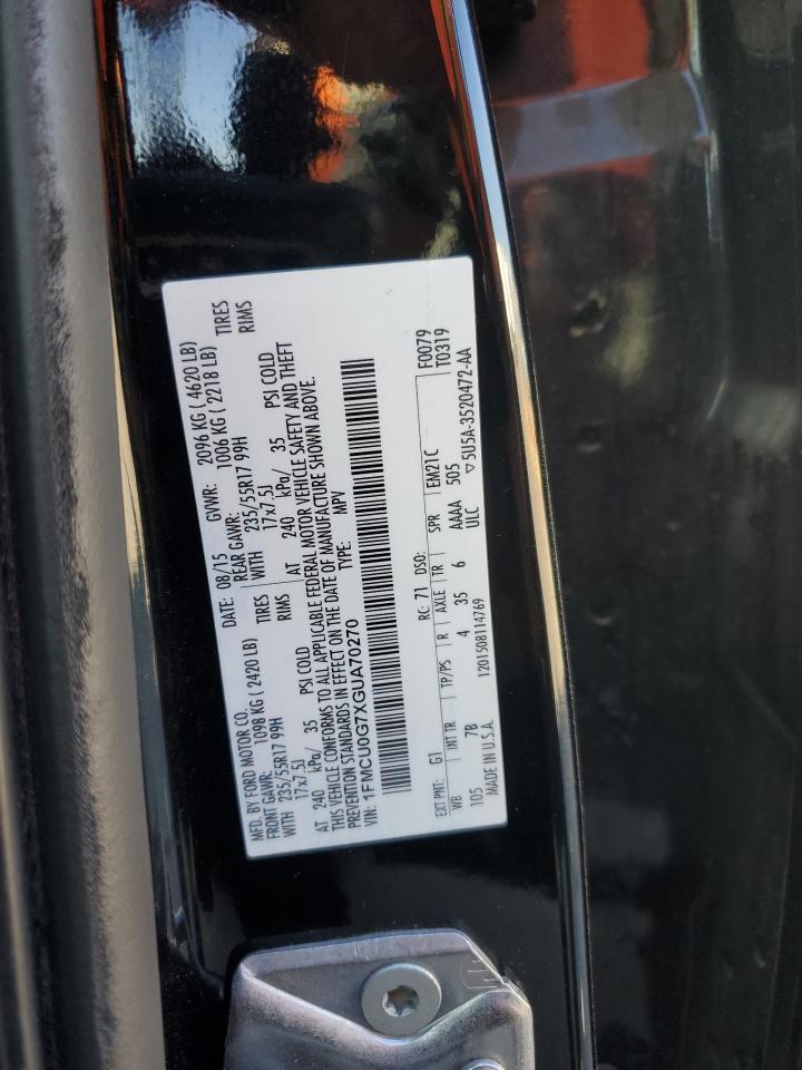 2016 Ford Escape Se VIN: 1FMCU0G7XGUA70270 Lot: 65038185
