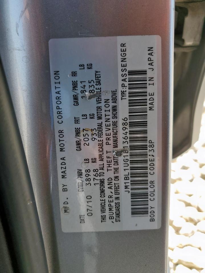 2011 Mazda 3 I VIN: JM1BL1UG1B1364986 Lot: 64319615