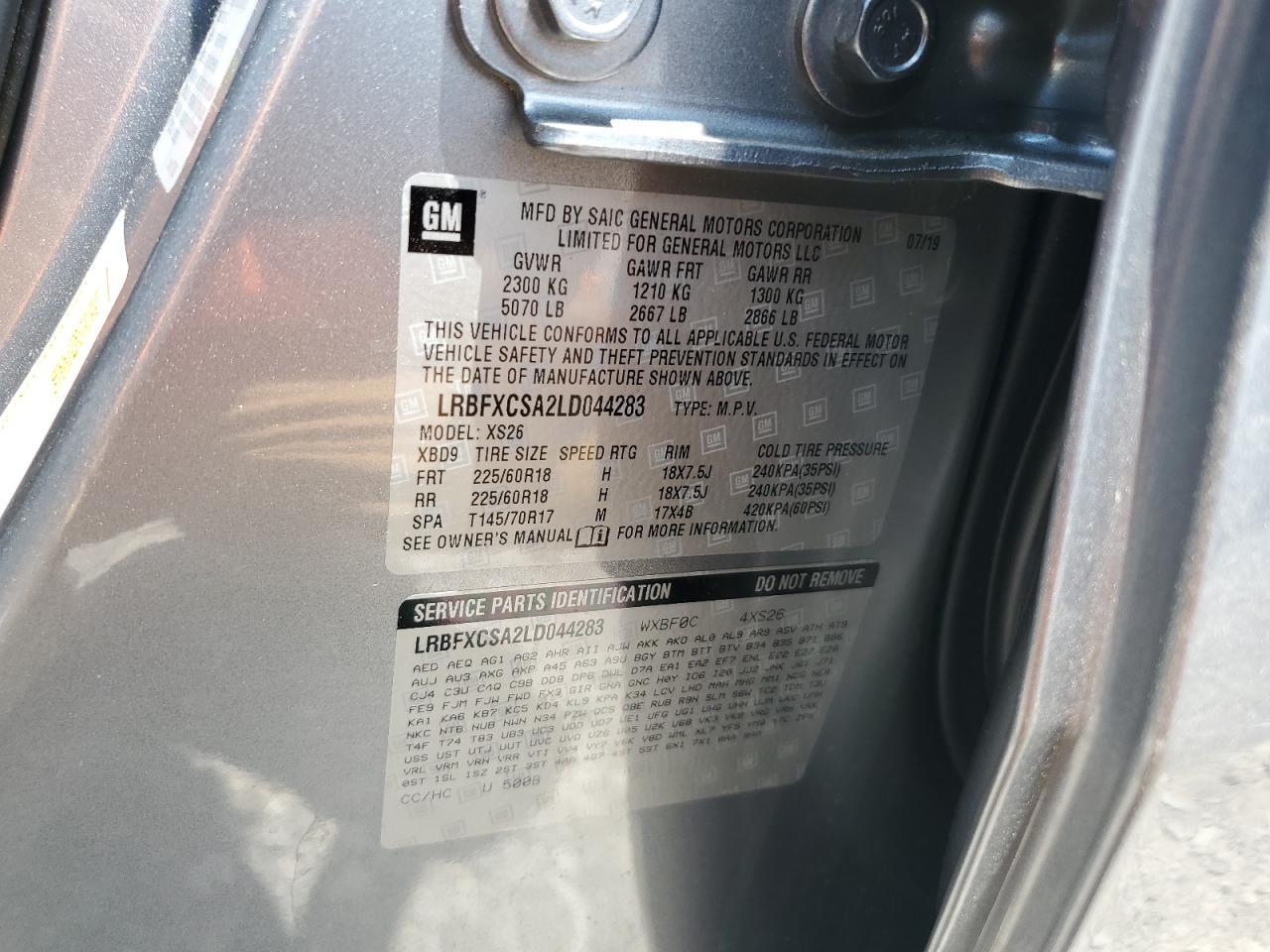 2020 Buick Envision Essence VIN: LRBFXCSA2LD044283 Lot: 64099785