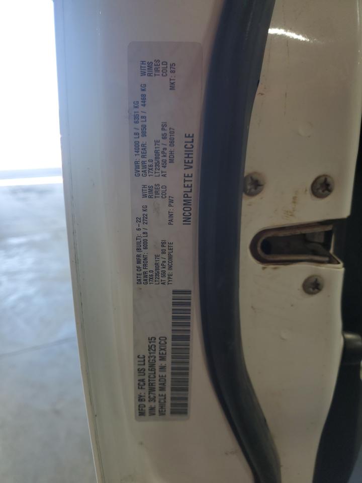2022 Ram 3500 VIN: 3C7WRTCL6NG312515 Lot: 63709485