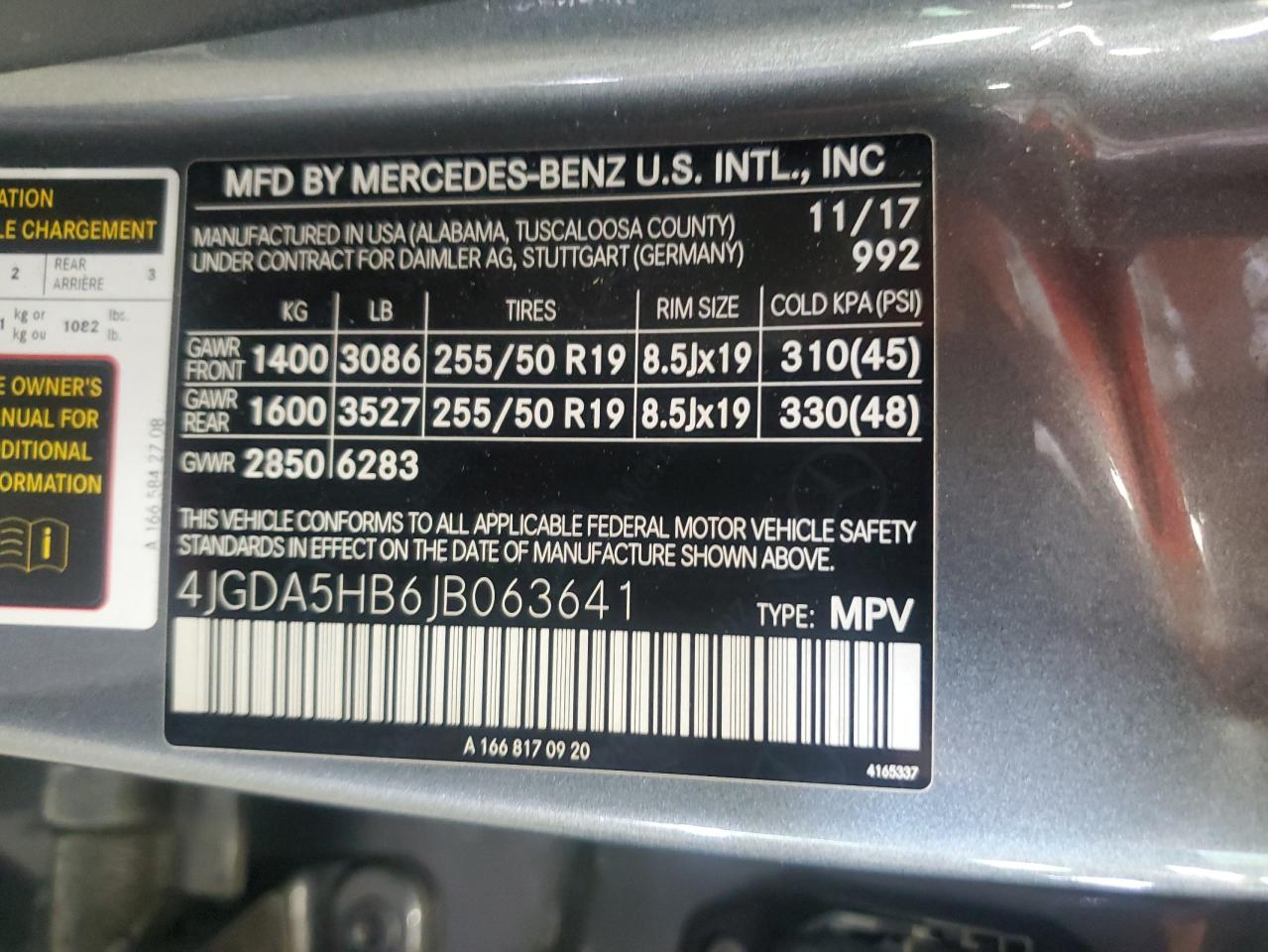 2018 Mercedes-Benz Gle 350 4Matic VIN: 4JGDA5HB6JB063641 Lot: 64249965