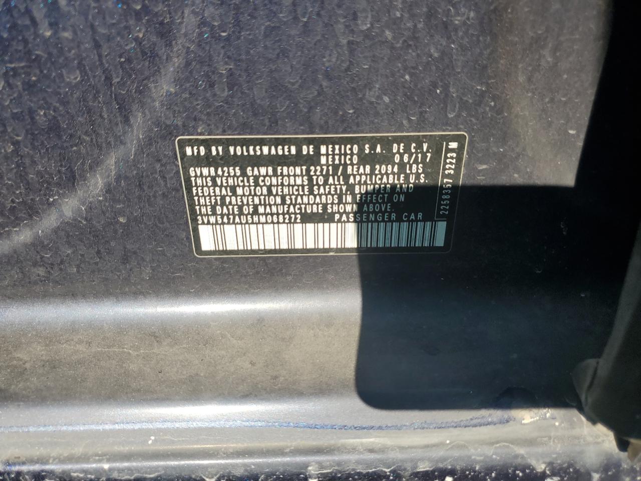 3vw547au5hm068272 3VW547AU5HM068272 2017 Volkswagen Gti Sport