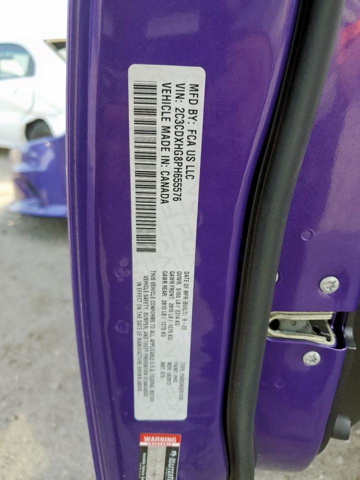 2023 Dodge Charger Gt VIN: 2C3CDXHG8PH655576 Lot: 64626475