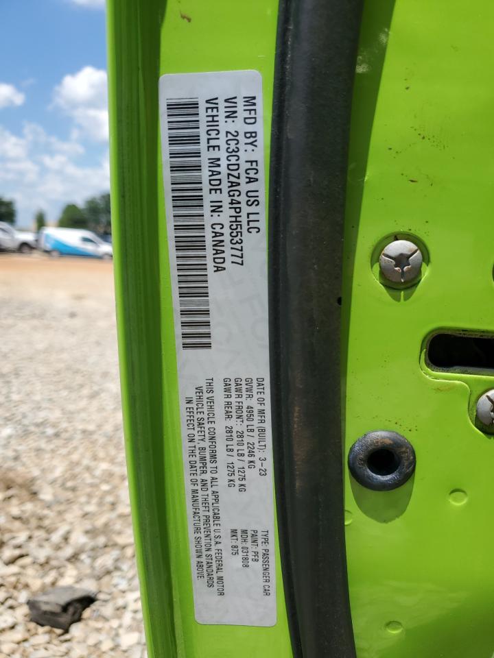 2023 Dodge Challenger Sxt VIN: 2C3CDZAG4PH553777 Lot: 68958055