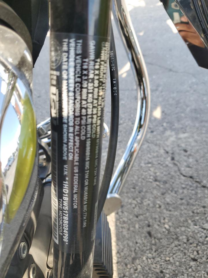 2011 Harley-Davidson Flstc VIN: 1HD1BW517BB034798 Lot: 66639025