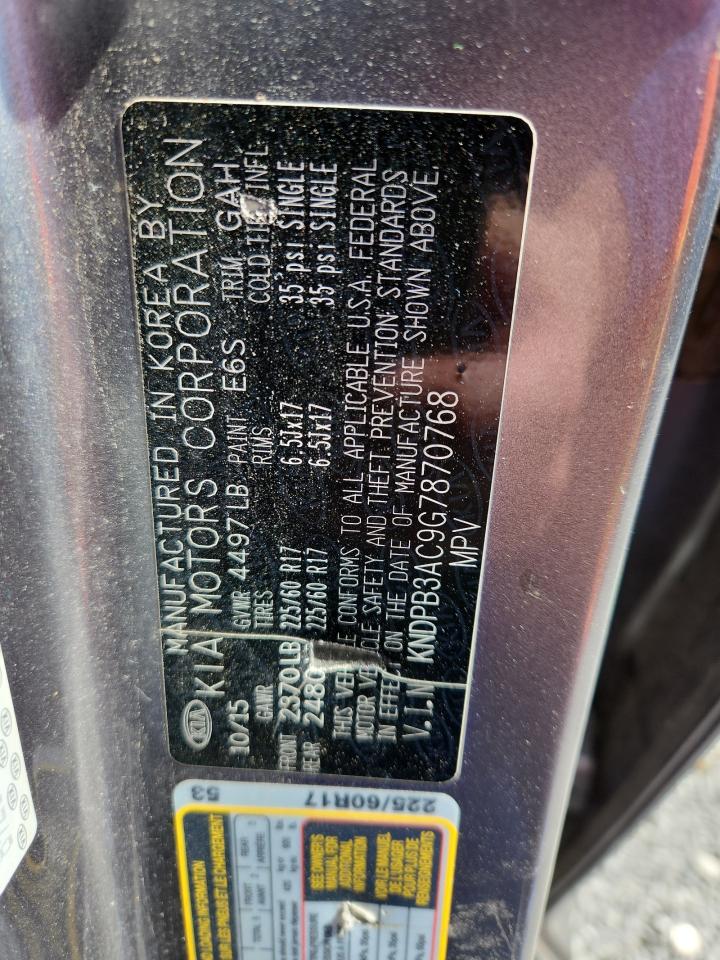 kndpb3ac9g7870768 KNDPB3AC9G7870768 2016 Kia Sportage Lx