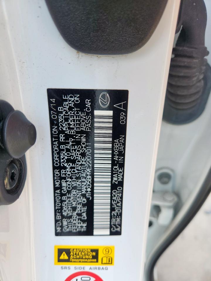 2014 Lexus Ct 200 VIN: JTHKD5BH9E2207011 Lot: 63763435