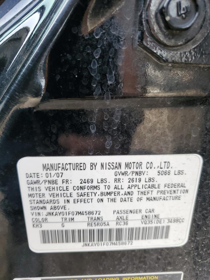2007 Infiniti M35 Base VIN: JNKAY01F07M458672 Lot: 64182955
