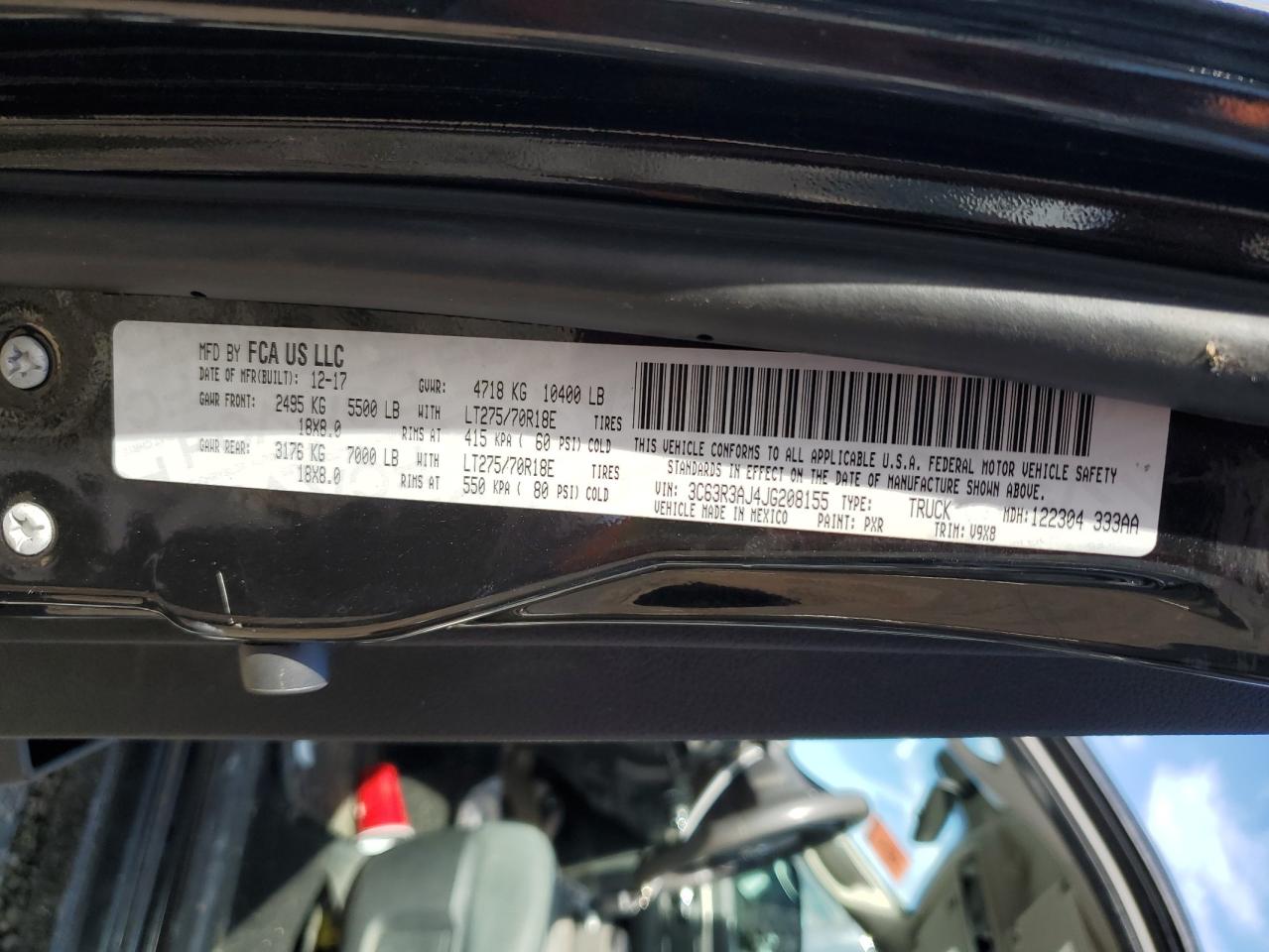 2018 Ram 3500 St VIN: 3C63R3AJ4JG208155 Lot: 65054925