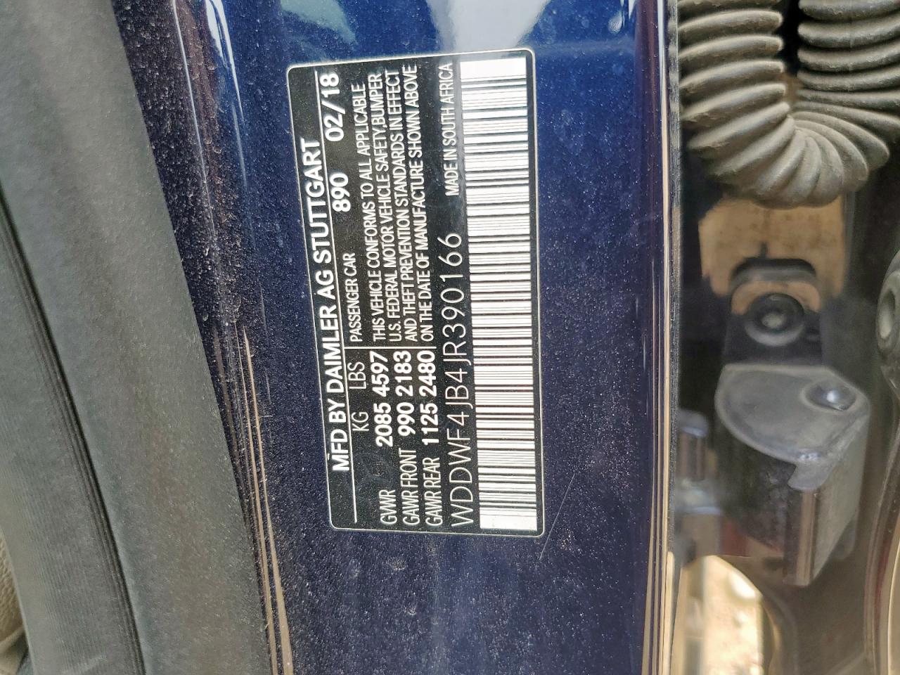 2018 Mercedes-Benz C 300 VIN: WDDWF4JB4JR390166 Lot: 62826245