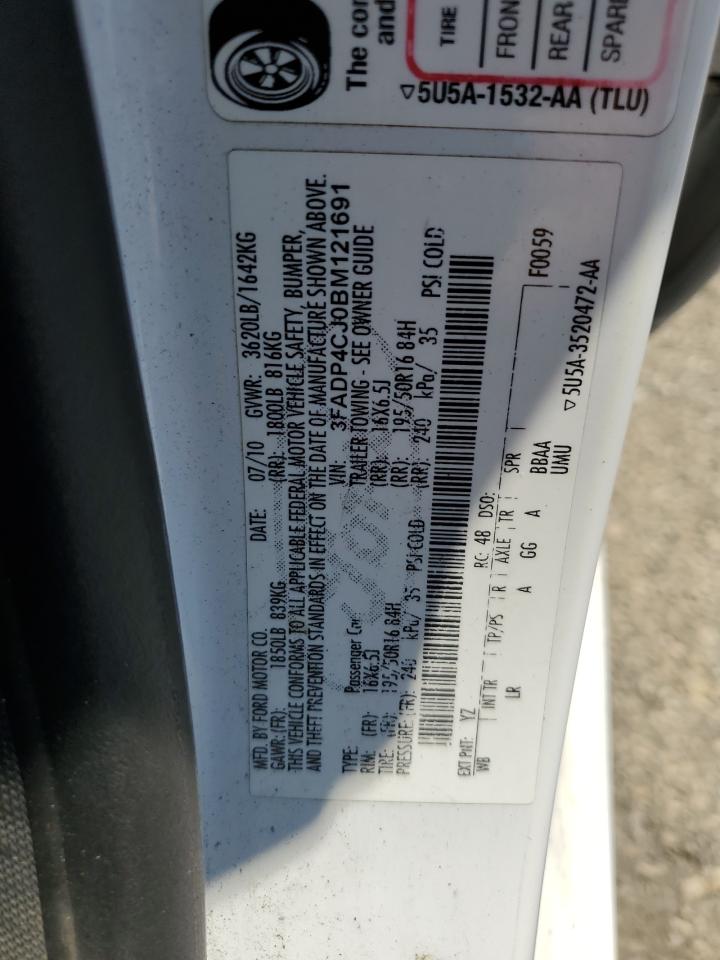 2011 Ford Fiesta Sel VIN: 3FADP4CJ0BM121691 Lot: 63686295