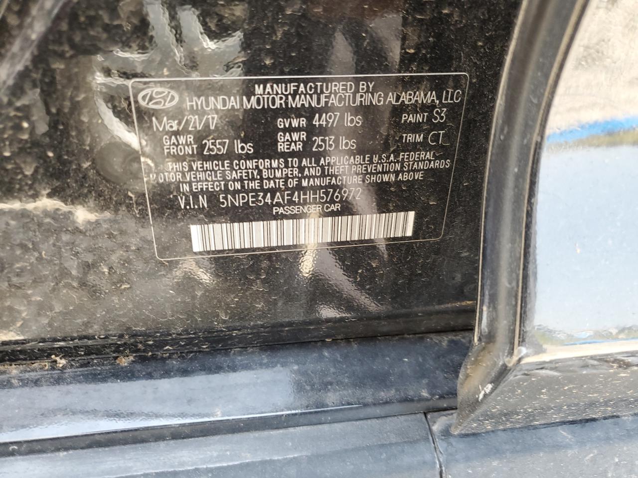 2017 Hyundai Sonata Sport VIN: 5NPE34AF4HH576972 Lot: 65219095