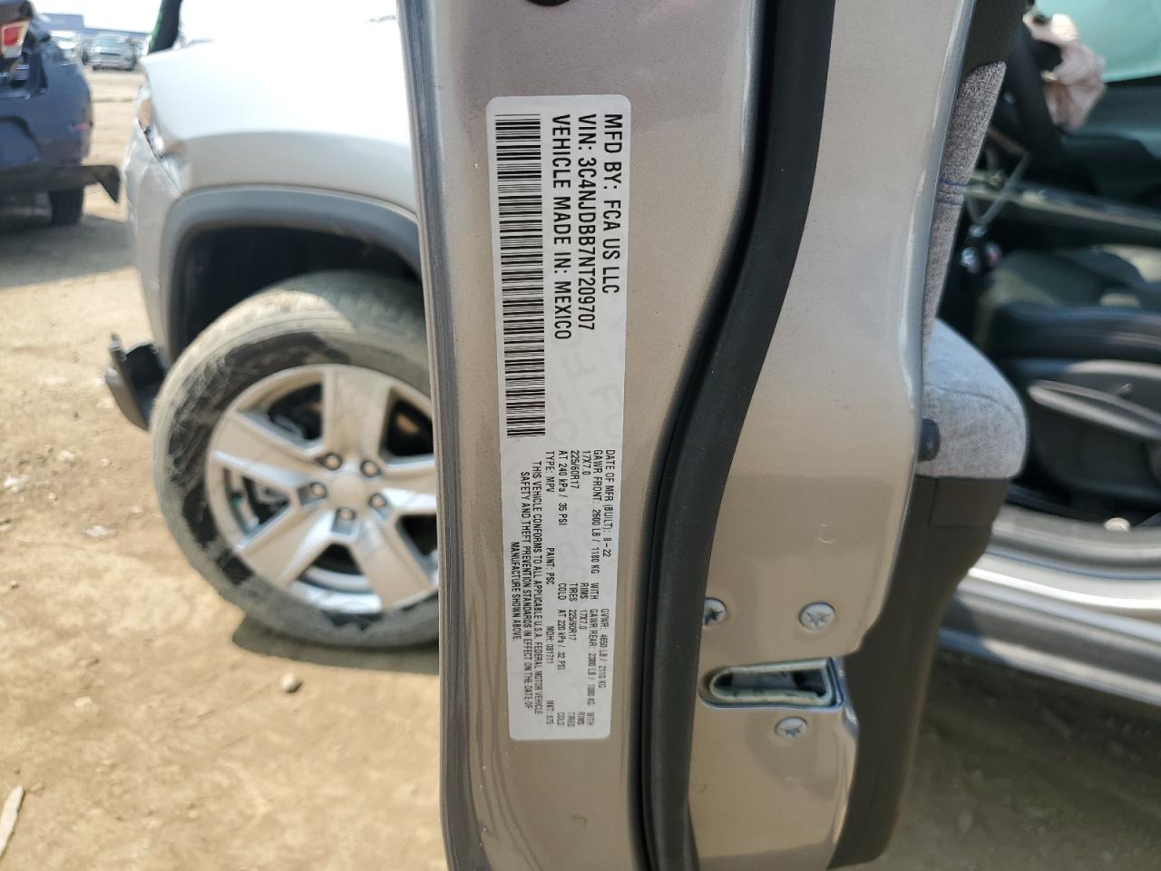 2022 Jeep Compass Latitude VIN: 3C4NJDBB7NT209707 Lot: 64930175