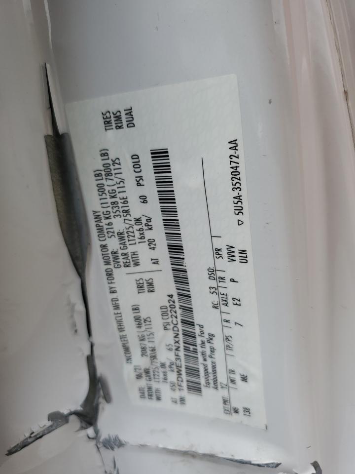 2022 Ford Econoline - Trucks Ambulance VIN: 1FDWE3FNXNDC22024 Lot: 64739375