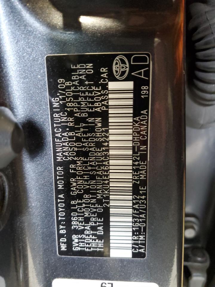 2010 Toyota Corolla Matrix VIN: 2T1KU4EE6AC314221 Lot: 59310785
