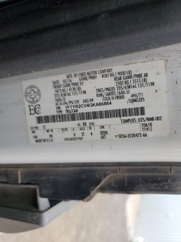 2016 Ford Transit T-250 VIN: 1FTYR2CV4GKA66884 Lot: 66519145