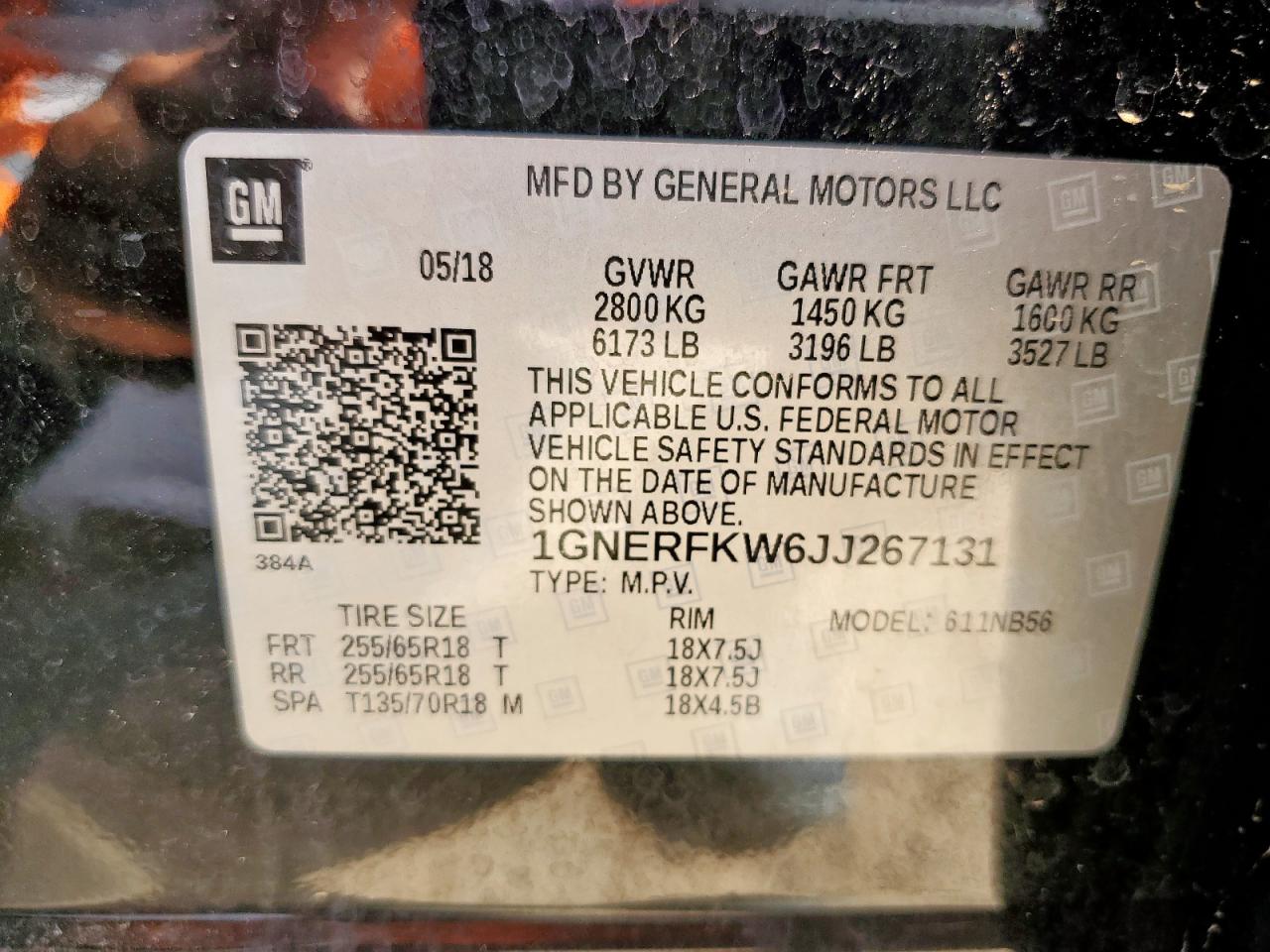 2018 Chevrolet Traverse Ls VIN: 1GNERFKW6JJ267131 Lot: 65016935