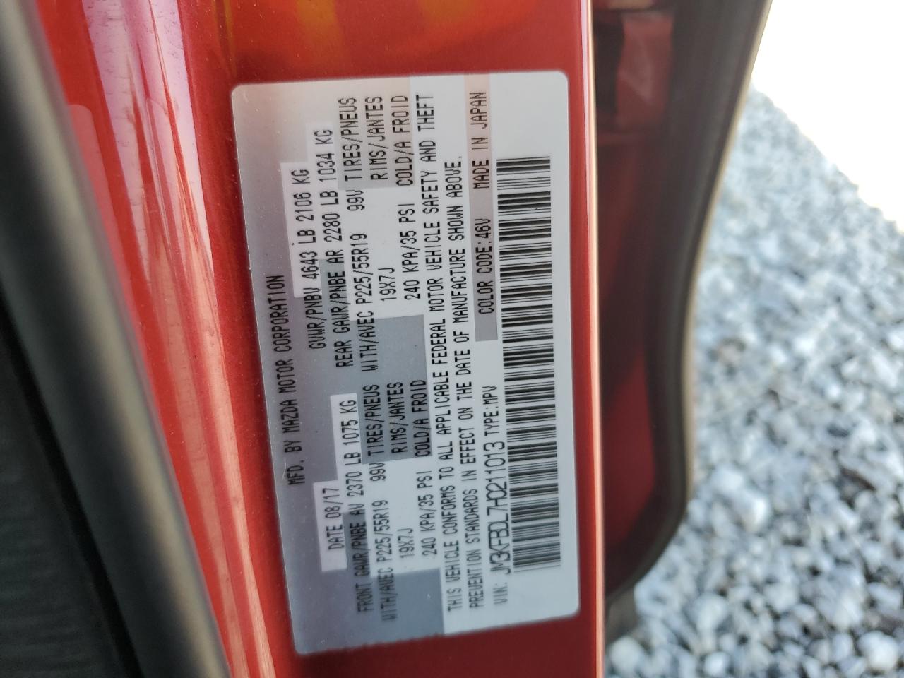2017 Mazda Cx-5 Grand Touring VIN: JM3KFBDL7H0211013 Lot: 64434675