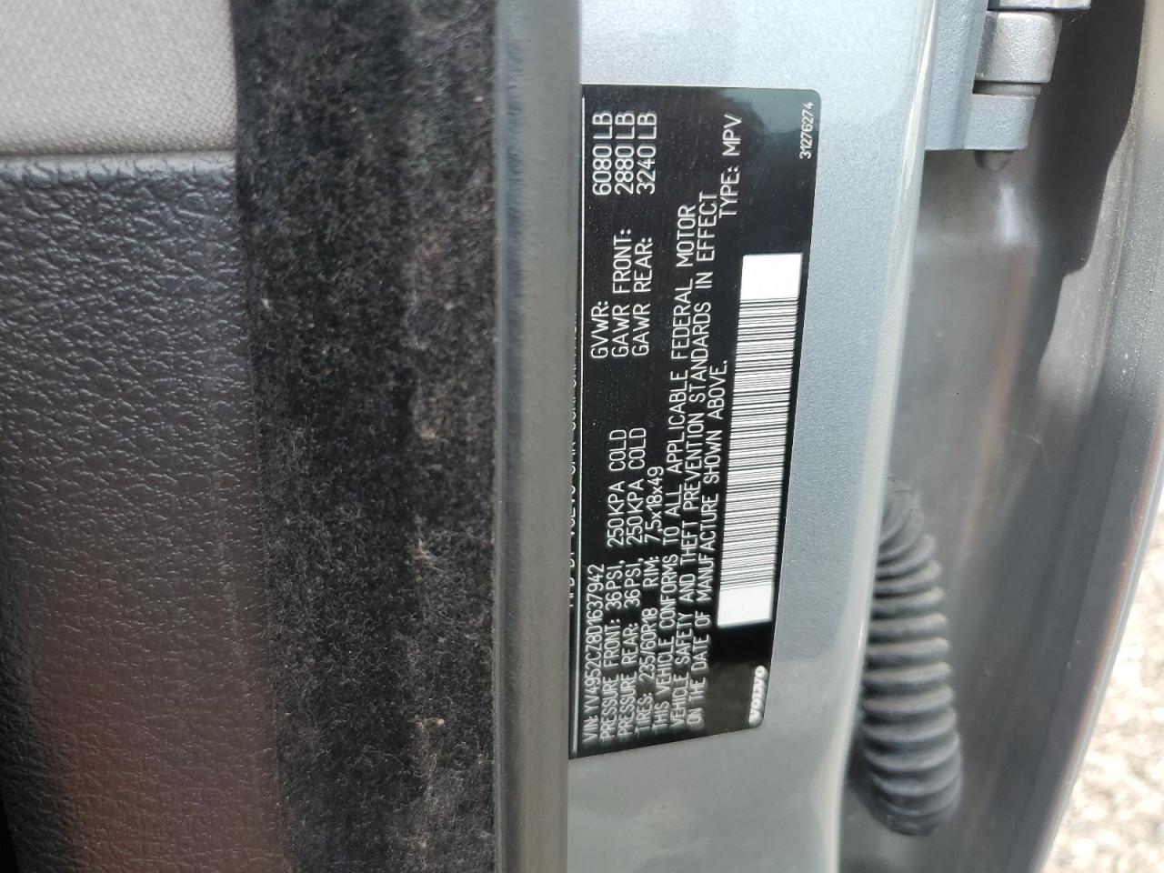 2013 Volvo Xc90 3.2 VIN: YV4952CZ8D1637942 Lot: 64425815