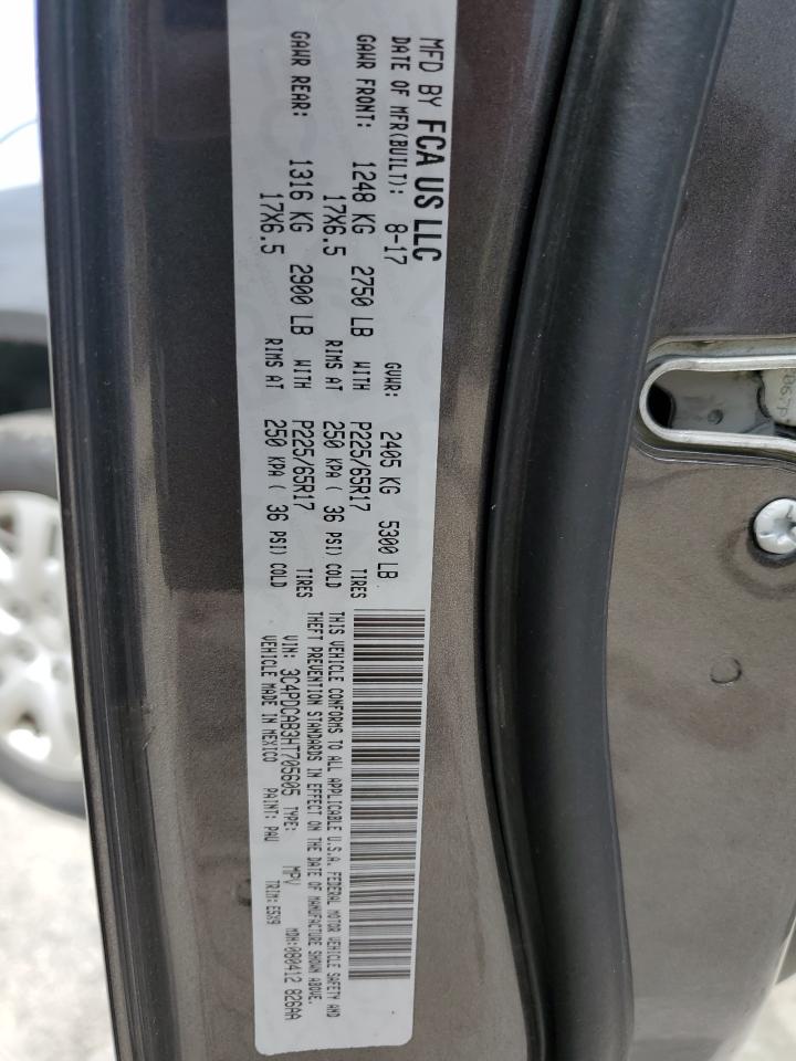 2017 Dodge Journey Se VIN: 3C4PDCAB3HT705605 Lot: 64636595