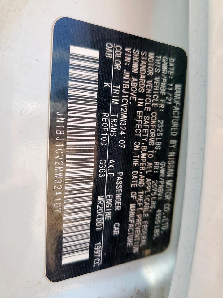 2021 Nissan Rogue Sport Sl VIN: JN1BJ1CV2MW324107 Lot: 66680655