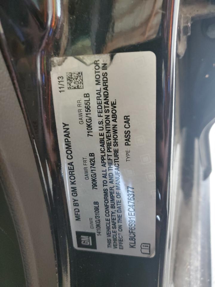 2014 Chevrolet Spark 2Lt VIN: KL8CF6S91EC476377 Lot: 65172855