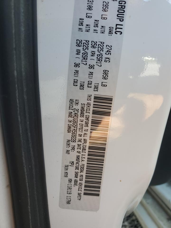 2015 Dodge Grand Caravan Se VIN: 2C4RDGBG5FR569228 Lot: 65081225