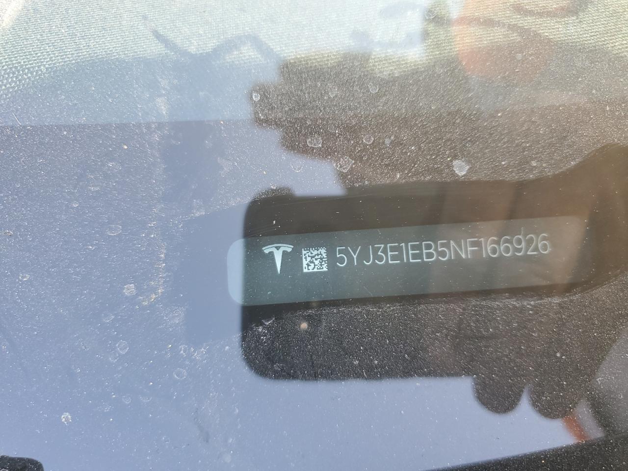 2022 Tesla Model 3 VIN: 5YJ3E1EB5NF166926 Lot: 63661595