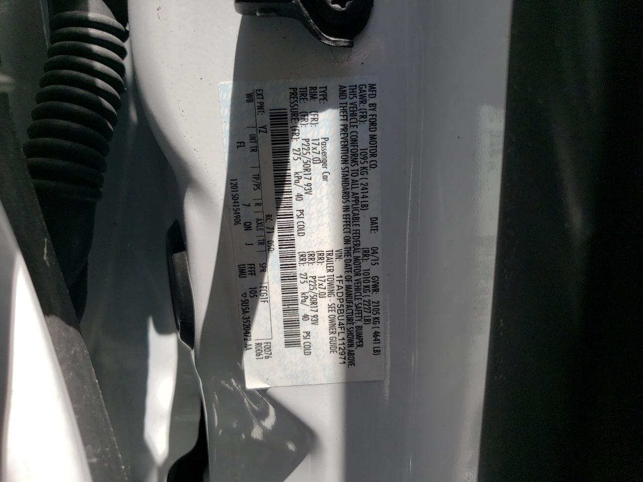 2015 Ford C-Max Sel VIN: 1FADP5BU4FL112971 Lot: 64256125