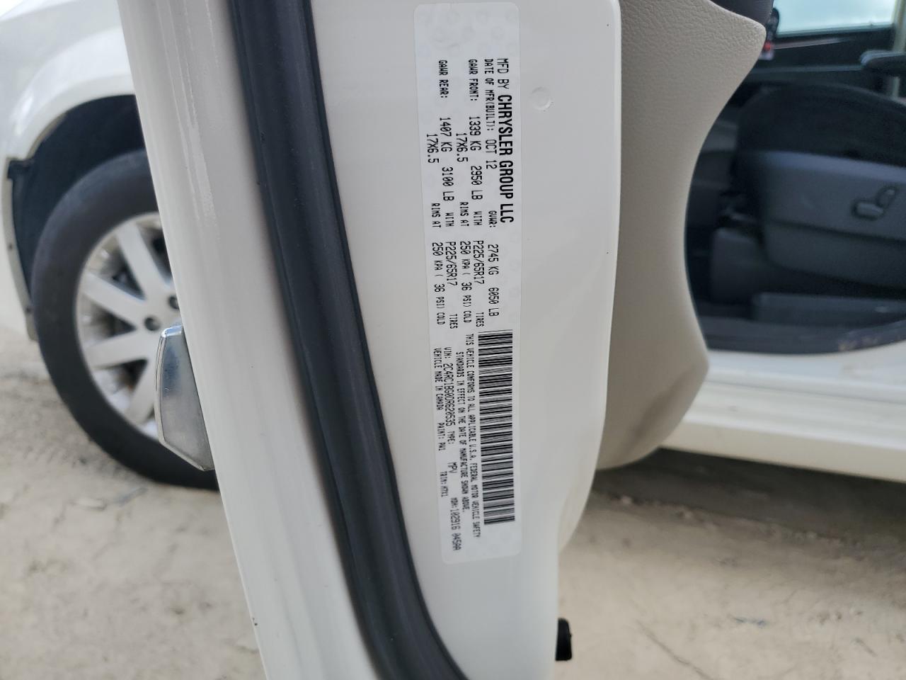 2013 Chrysler Town & Country Touring VIN: 2C4RC1BG0DR620535 Lot: 64219655