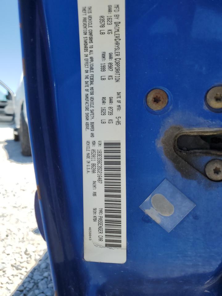 2005 Dodge Neon Sxt VIN: 1B3ES56C35D216487 Lot: 64118345