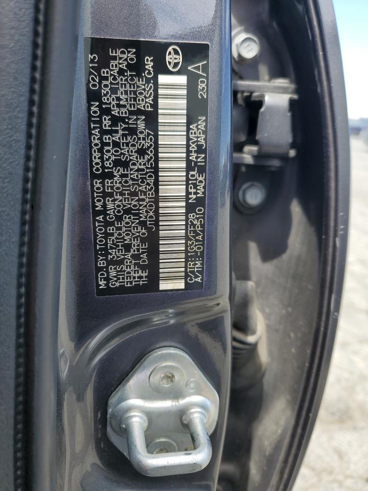 jtdkdtb34d1536357 JTDKDTB34D1536357 2013 Toyota Prius C