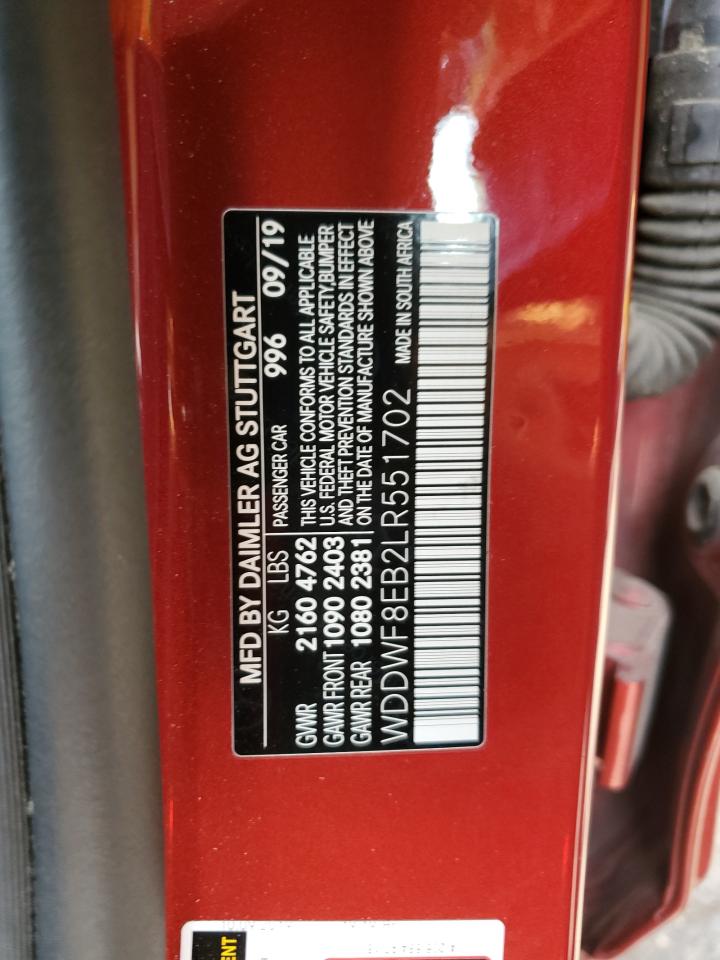 2020 Mercedes-Benz C 300 4Matic VIN: WDDWF8EB2LR551702 Lot: 63818215