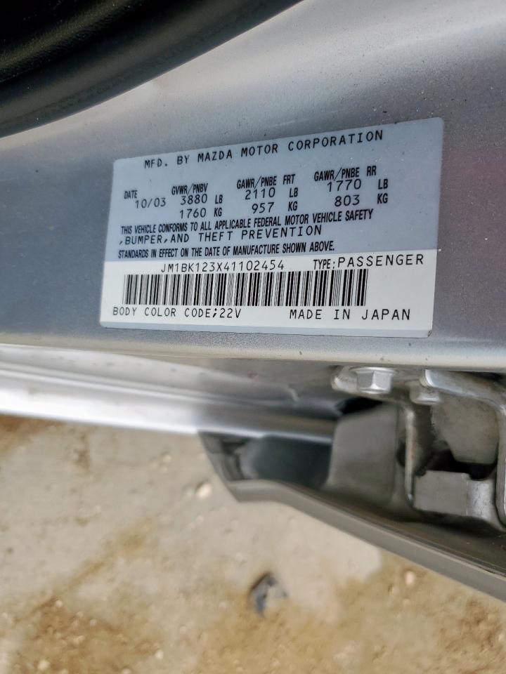 2004 Mazda 3 S VIN: JM1BK123X41102454 Lot: 64558325