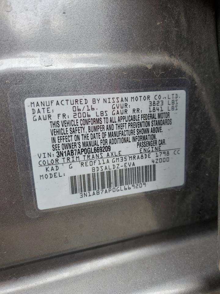 3n1ab7ap0gl669209 3N1AB7AP0GL669209 2016 Nissan Sentra S