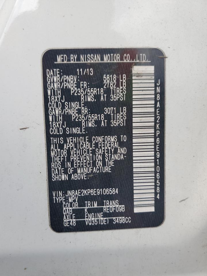 2014 Nissan Quest S VIN: JN8AE2KP6E9106584 Lot: 65787125