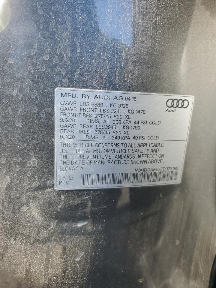 2015 Audi Q7 Prestige VIN: WA1DGAFE7FD023180 Lot: 60229765